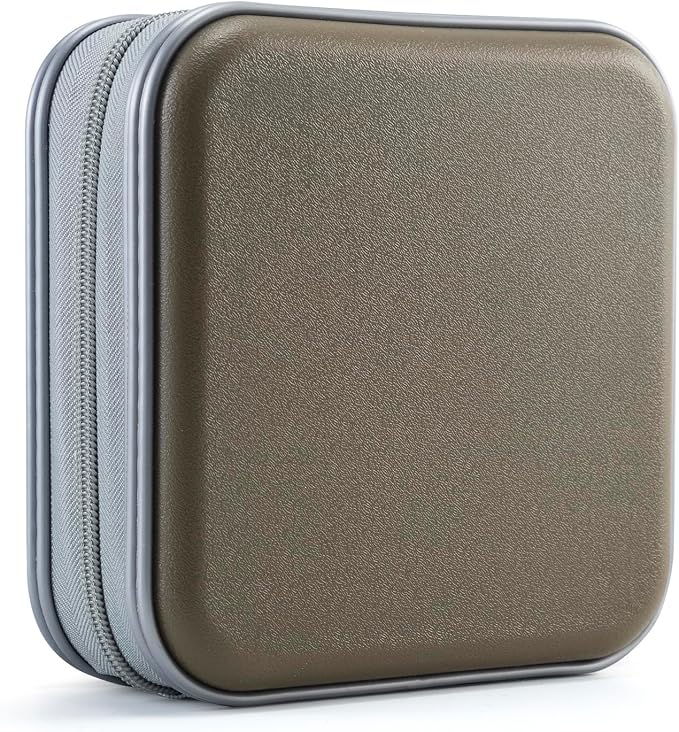 UENTIP CD Case for Car,48 Capacity DVD storage Organizer For Home Travel | CD Holder DVD Case, Smooth Double Zipper, Hard Plastic Shell, Scratch-Resistant, Slip-Resistant Tab, Blu-ray/CD/DVD Storage