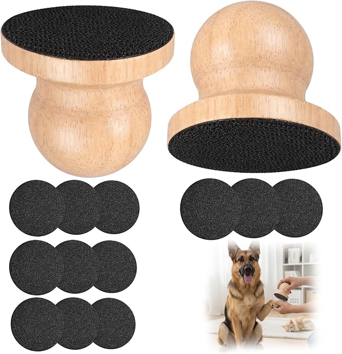 Dog Nail File, Dog Nail File Board, Nail File for Dogs, 14 Pcs Dog Nail Grinder Set with 2 Round Heads and 12 Sandpapers, Safe Nail Care Kit for Puppies and Adult Dogs