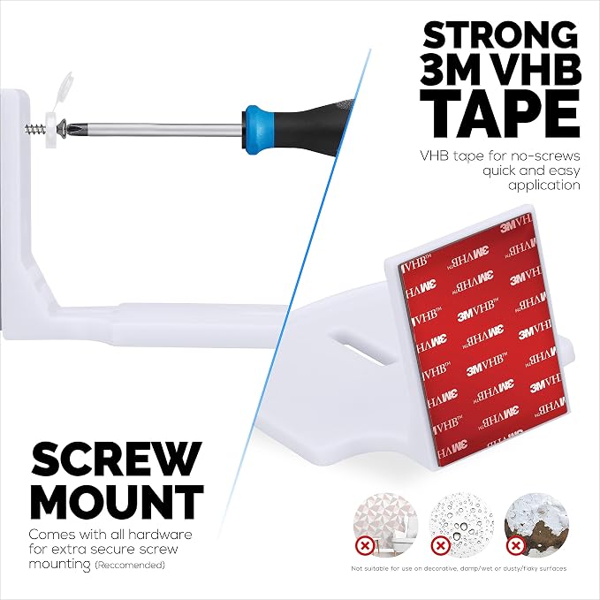 Screwless Wall Mount Small Shelf for Baby Monitors, Security Cameras, Speakers, Decor, Plants & More, Strong VHB Adhesive with Screw in Option, Easy to Install, No Mess Shelves by Brainwavz
