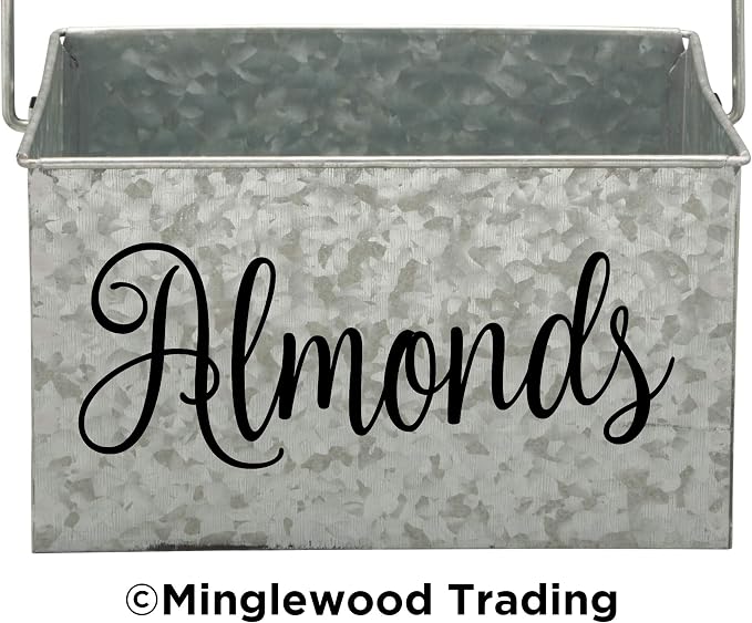 Almonds 5.5w x 2h Label | Kitchen Organization | Die Cut Vinyl Decal | Black Fancy Font (Sticker Only)