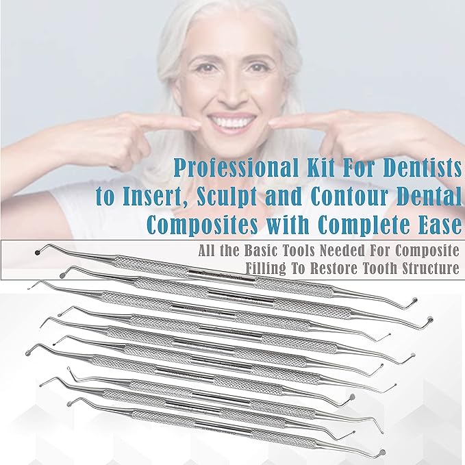 Professional Dental Tools Dental Picks Oral Care, Stainless Steel Hygiene Kit Set with Tooth Scraper Tartar Scaler Tweezers Mouth Mirror for Personal & Pet Oral Care Use (Excavator Set of 10 Pcs)