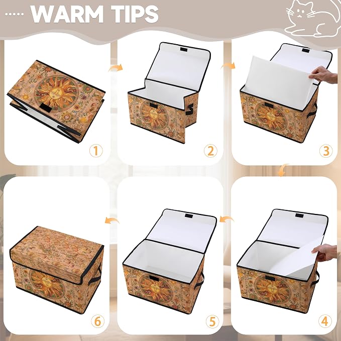 Stackable Clothes Storage Bins with Lids 3 Pack | Closet Organizers Fabric Box for Home and Office,Blanket Clothes Organizers,Under Bed Storage Containers