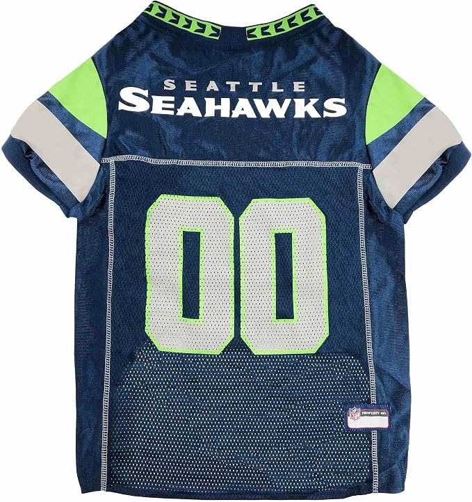 Pets First NFL Seattle Seahawks Dog Jersey, Size X-Small, Football Shirt Costume for Pet, Dog Sports T-Shirt, NFL Team Clothing for Cats, Licensed Pet Apparel Available in 7 Sizes and 32 Teams