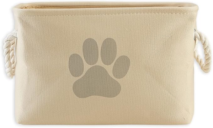 Bone Dry Pet Storage Collection Collapsible Bin, Small Rectangle, Taupe