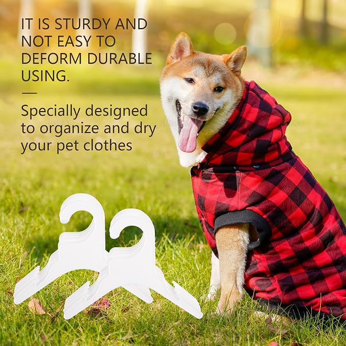 AUEAR, 10 Pack Plastic Pet Clothes Rack Hangers for Dog Puppy Cat