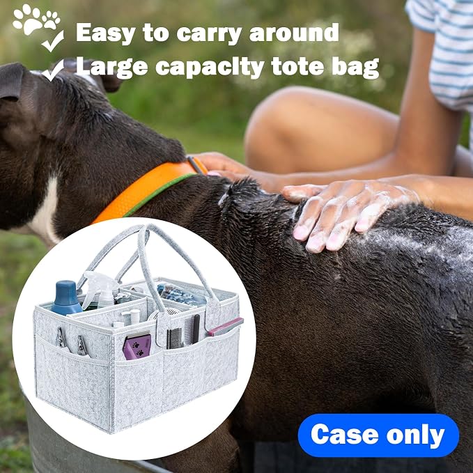 Klawdsky Pet Grooming Tote Bag, Dog Storage Organizer for Grooming Supplies Multiple Pockets, Lightweight and Durable Design (Bag Only)