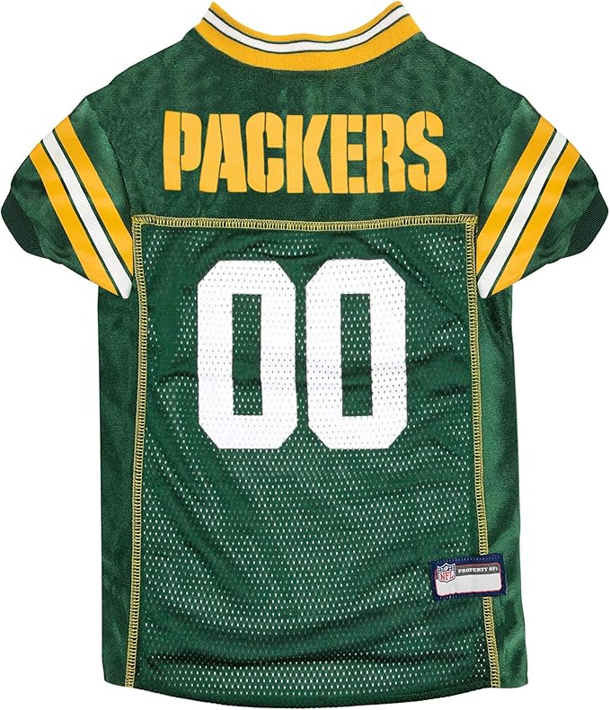 Pets First NFL Green Bay Packers Dog Jersey, Size 3X-Large, Football Shirt Costume for Pet, Dog Sports T-Shirt, NFL Team Clothing for Cats, Licensed Pet Apparel Available in 7 Sizes and 32 Teams