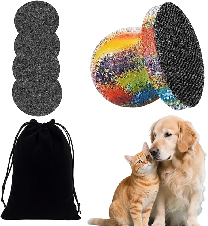 Dog Nail File, Grinder for Quiet Nail Care, Stress-Free Grooming Tool with Four Replaceable Sandpape and Storage Bag, Dog Nail Scratch Board for Anxious Pets and Multi-Dog Households