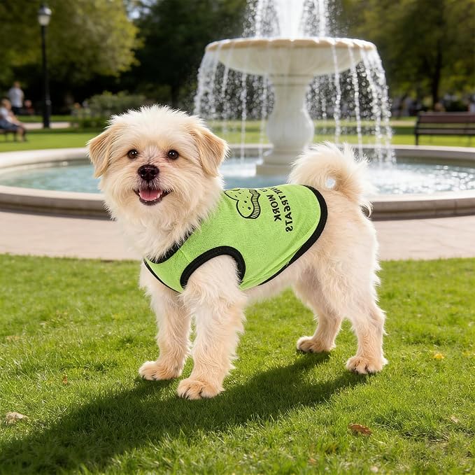 hoyuwak 4 Pieces Pet Shirts Funny Dog Printed Clothes Dog Sleeveless Vests | Cool Breathable Puppy Clothes Dog Outfit for Summer