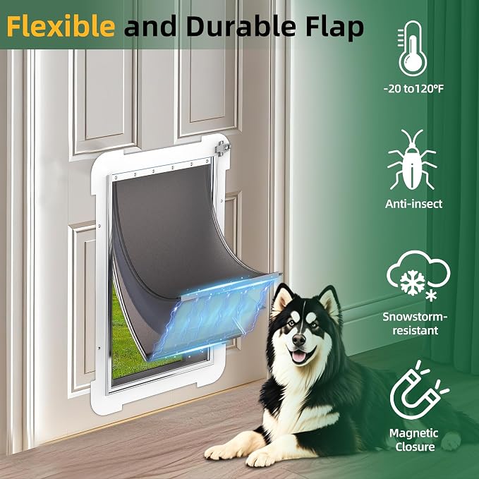 MIAOTONG Dog Door Replacement Flap with Screws, 3-Flap, Weatherproof, XL | Compatible with PetSafe Freedom Doggie Doors PAC 11-11040,13 1/8" X 24 7/8",Dog Door Flap for Extreme Weather (-20 to120°F)
