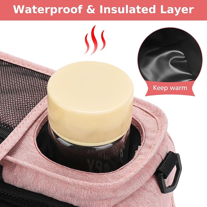 Accmor Universal Stroller Organizer with Insulated Cup Holder Detachable Phone Bag and Shoulder Strap,Stroller Bag Caddy Organizer for Uppababy, Baby Jogger, Britax Strollers