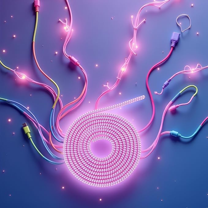 Spiral Cable Protector,Chargers Data Cable Protect Sleeve,Headphone Cable Saver for Phone Earphone USB Data Cableor for Prevent Pets from Biting The Cable Sleeves Cord Management (Laser Purple)