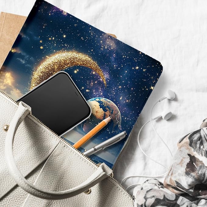 for Microsoft Surface Pro X/Pro X Plus-13 2019/2020/2021/2024 Tablet Case,Auto Wake/Sleep,Adjustable Stand Protective Cover - Starry Sky Earth Moon