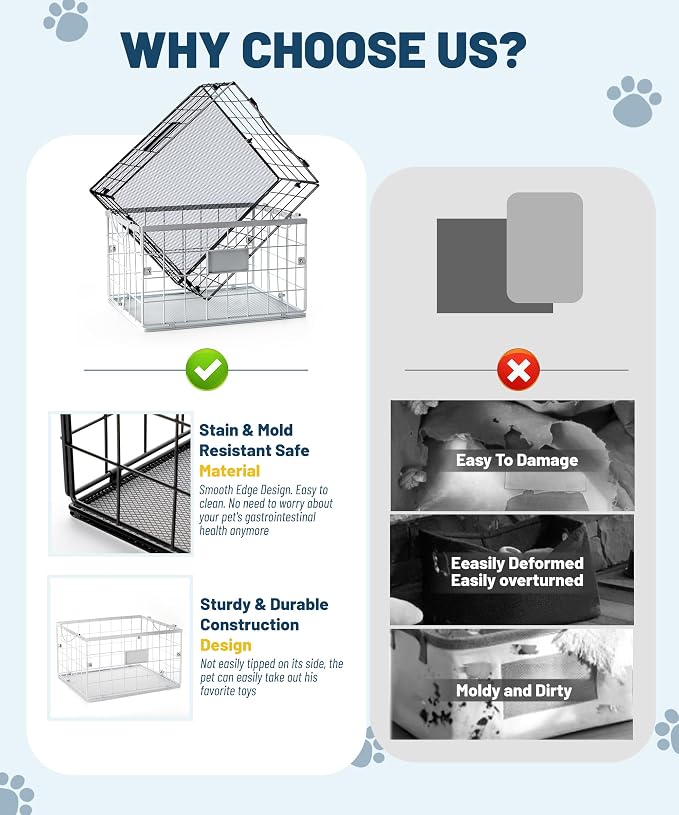 Dog Toy Basket, Storage Bin for Pet Toys, Organizer for Dogs (White, Large)
