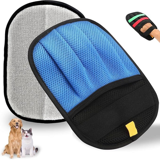 Pet Hair Remover Glove for Dogs & Cats, Newly Upgraded Reusable Electrostatic Pet Hair Gloves, Pet Hair Remover Tool for Clothing, Couch, Carpet, Car Seat（1Pcs-Blue