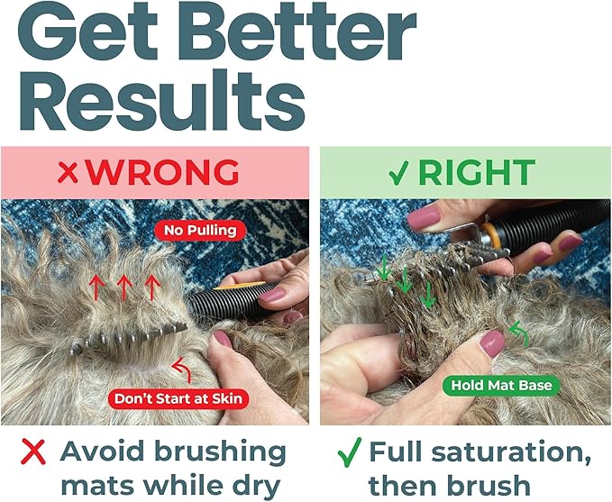 Emergency Dematter Cream for Dogs – Dematting Cream for Goldendoodles, Poodles & Doodles, Helps Remove Tight Mats & Tangles, Apply Wait Brush Technique, At-Home Grooming – 8 oz