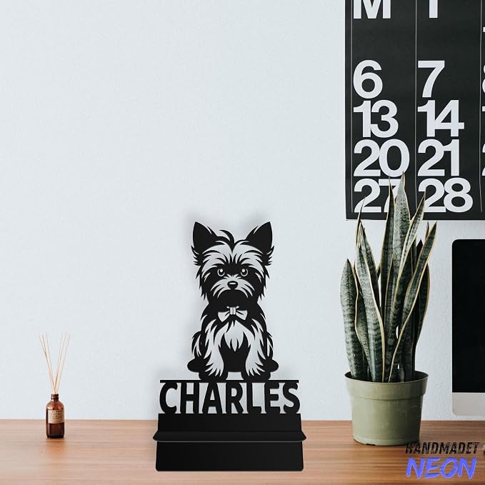 Personalized Yorkshire Terrier Phone Holder, Custom Name Metal Desk Stand, Dog Accessories Dock, Tablet, Smartphone Display Stands, Gifts for Friends, Pet Lovers, Teens, Christmas