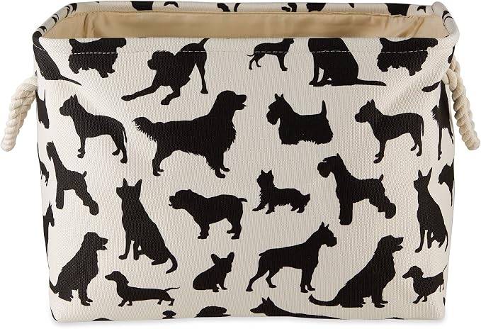 Bone Dry Pet Storage Collection Collapsible Bin, Large Rectangle, 17.5x12x15, Cat's Meow Print