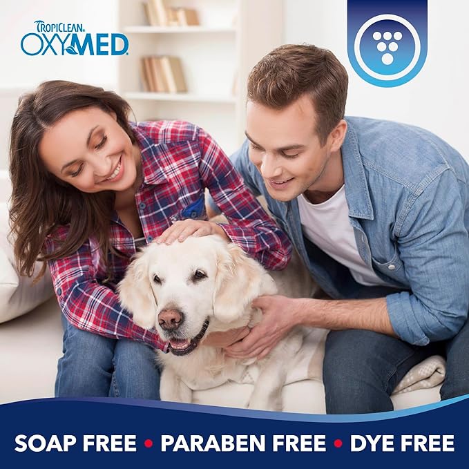 TropiClean OxyMed Enzymatic Dog Ear Cleaner, Treatment for Dogs, Vet Recommended Ear Cleaning Solution, Daily Wash Drops, Safe for Cats, USA Made, 4oz