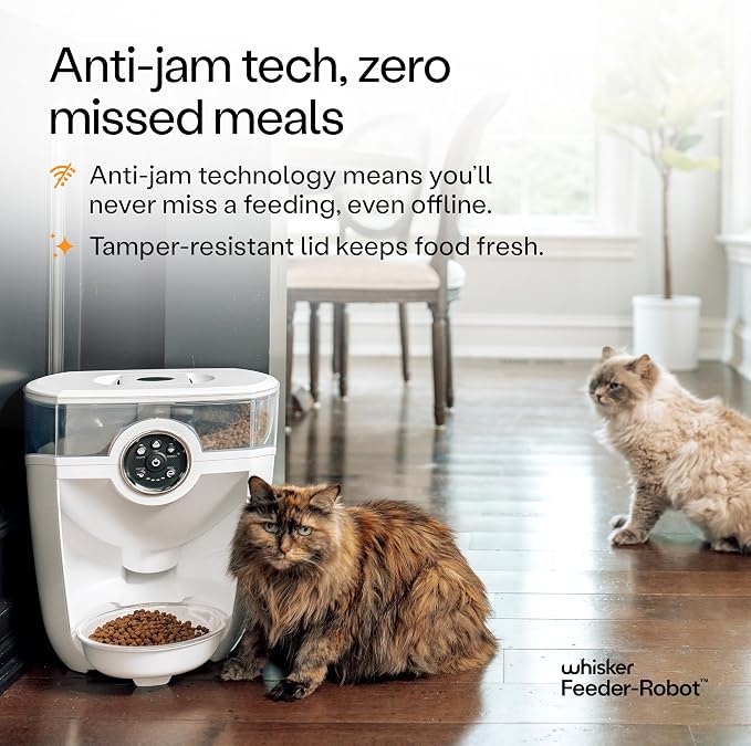 Feeder-Robot by Whisker, White with Smoke-Grey Hopper