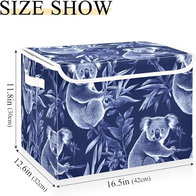 Art Koala Royal Blue Storage Containers Containers For Organizing With Lid Handle for Pack Living Room