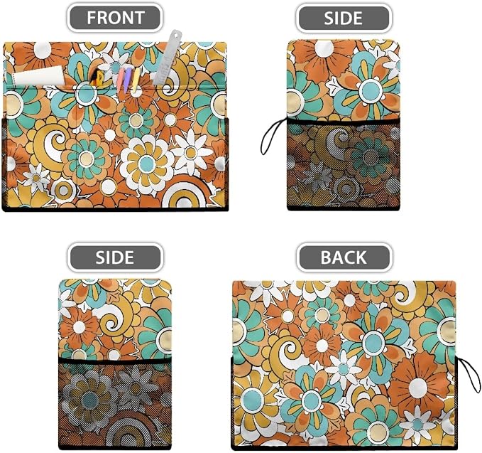 Hippie Flower Sewing Machine Cover with Storage Pockets,Dust & Pet Hair Protection,Fits Standard Singer, Brother and Janome Machines, Protecting & Decorating Your Sewing Space Mandala