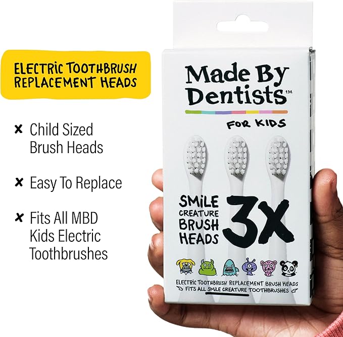 Made by Dentists Kids Electric Toothbrush - Rechargeable Vibrating Toothbrush with Timer, Includes 6 Replacement Heads, Gently Cleans Teeth, Kid & Toddlers Age 2+, (Bulldog)