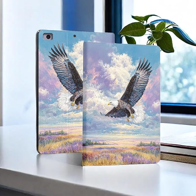 for Microsoft Surface Go 4/3/2/1-10.5" 2021 Tablet Case,Auto Wake/Sleep,Adjustable Stand Protective Cover - American Eagle Flying