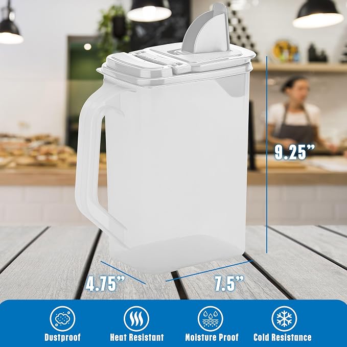 Buddeez Kitchen Pantry Container - Easy Grip Handle for Mess Free Use | Clear container for easy visibility, Easy-grip handle, Easy-pour spout, For flour, sugar, cereal, rice and dry goods