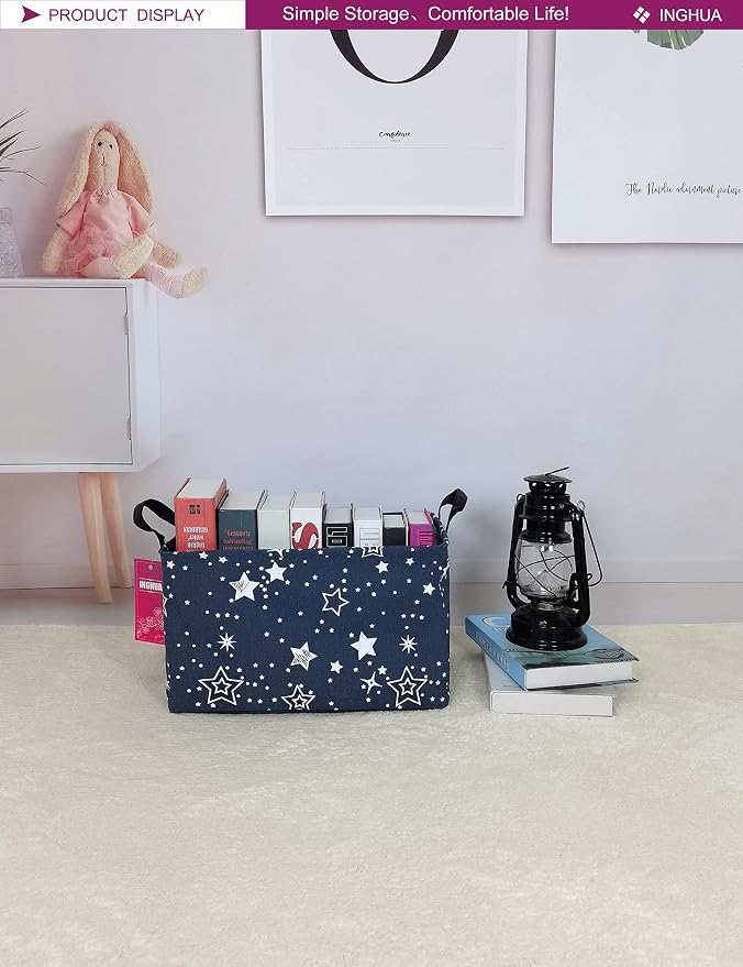 Rectangular Star Storage Basket | Gifts Bag for Toys,Books,Clothes,Gifts,Pets-Perfect for Home,Office,Nursery,Dorm,Shelf