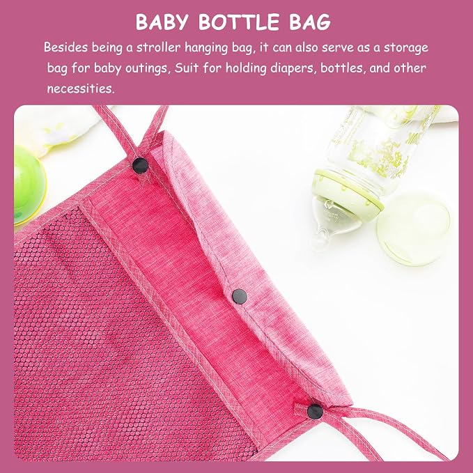 Unomor Universal Linen Stroller Organizer Hanging Bag with Large Storage Capacity and Easy Installation for Outings and Travel, Suitable for Pet and Strollers