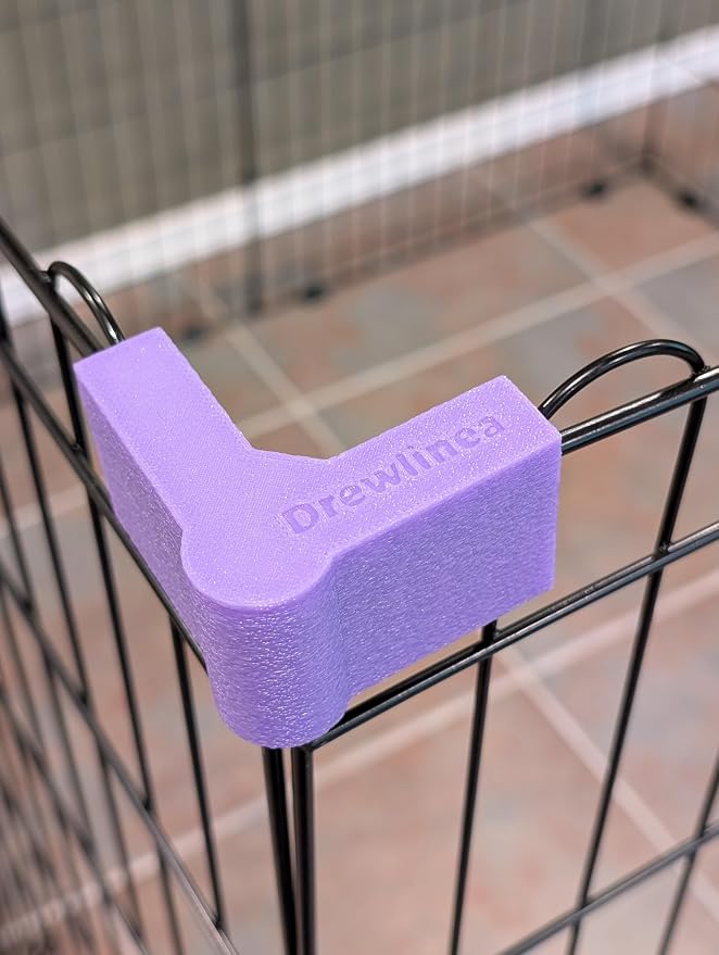 Pet Playpen Square/Rectangle Shape Keeper - 8 Brackets (4 Corner + 4 Straight) Configuration Stabilizer for Wire Metal Exercise Pen - Dog Puppy Bunny Kennel Clamp Holder (Lavender (Light Purple))