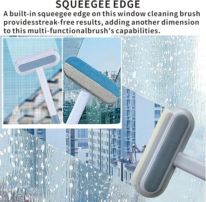 4 in 1 Pet Hair Remover Tool, Grey, 23.3Inch Adjustable Long Handle, Reusable, Washable Lint Cleaner for Dog and Cat Hair, Gentle on Furniture, for Couch, Furniture, Carpet, Clothes, Bedding
