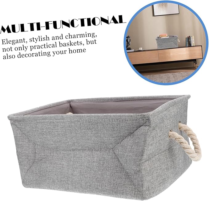 Milisten Portable Canvas Storage Basket with Handle Multi-purpose Organizer Bin for Pet Toys Laundry and Sundries Durable and Practical Storage Random Colors