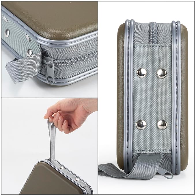 UENTIP CD Case for Car,48 Capacity DVD storage Organizer For Home Travel | CD Holder DVD Case, Smooth Double Zipper, Hard Plastic Shell, Scratch-Resistant, Slip-Resistant Tab, Blu-ray/CD/DVD Storage