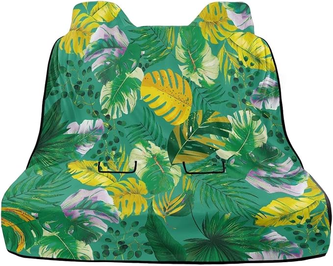 Renewold Car Back Seat Towel Cover After Gym Running Workout Rear Bench Protective Dog Car Seat Cover Cushion Mat Universal Fit Most Vehicles Bus Train Airplane Tropical Palm Leaves Camping Pads