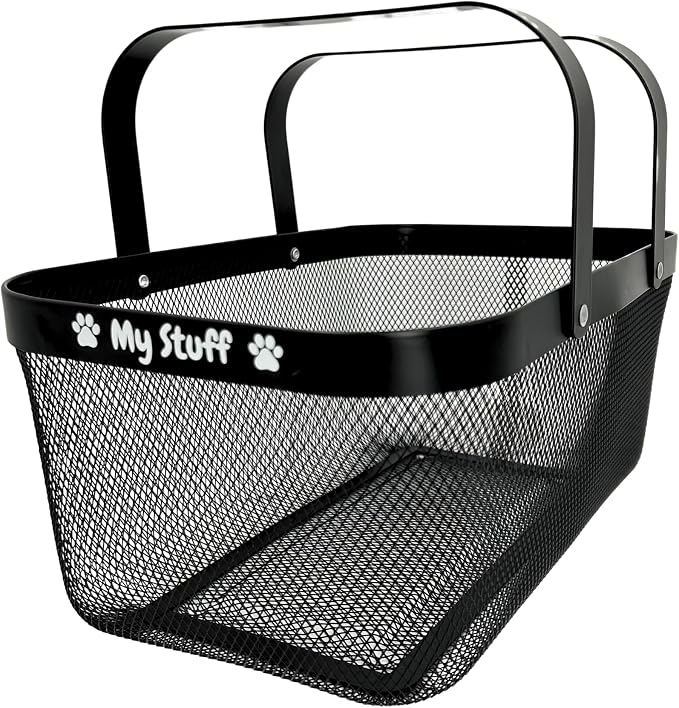 OtterPets Dog Toy Basket, Metal Dog Toy Bin, Chew Proof, Black 16x9.5”