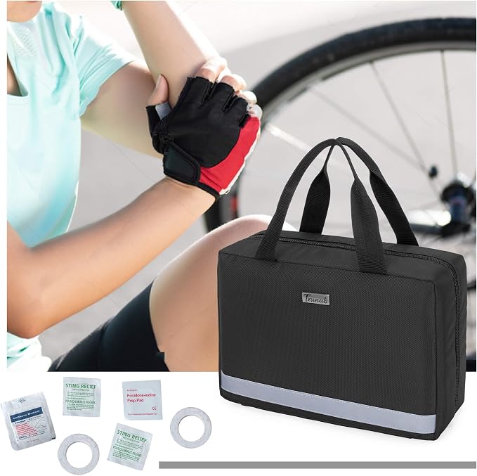 Trunab Small First Aid Kit Bag Empty Portable Emergency Kits Trauma Bag | Medical Pouch Ideal for Car, Home, Camping and Hiking,Bag Only