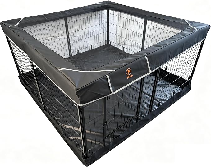 PJYuCien Puppy Playpen Plus Storage Bage with Bottom & Top Cover, 31.3" H | Heavy Duty, Dog Fence for Small Dogs, Foldable Square Pen, Indoor, Outdoor, Backyard Pasture, Camping, Protects Floors