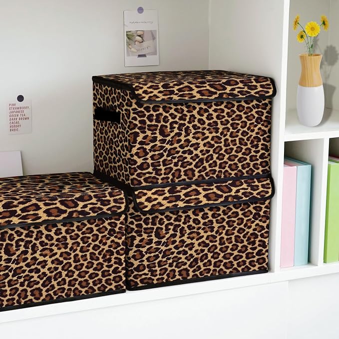 Stackable Clothes Storage Bins with Lids 3 Pack | Closet Organizers, Fabric Box, For Blanket Clothes, Under Bed Storage Containers