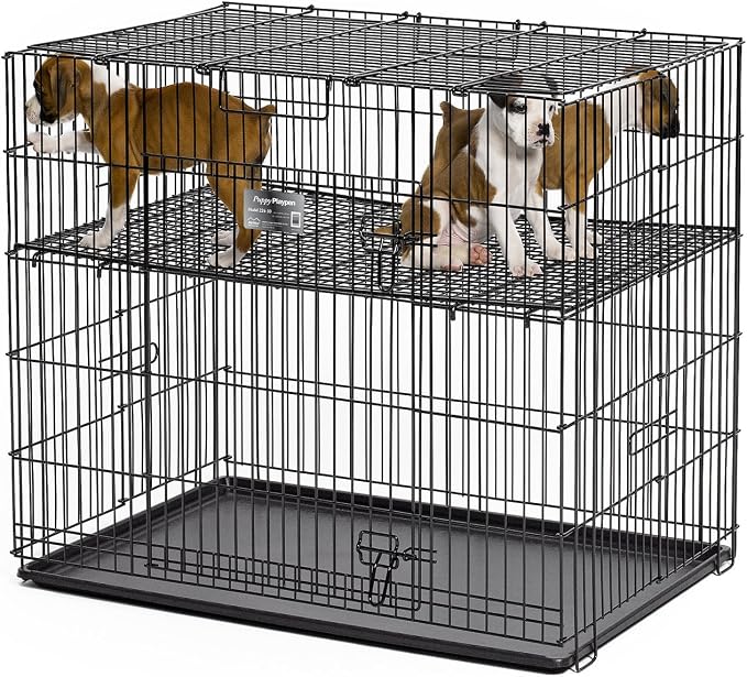 MidWest Homes for Pets Homes Puppy Playpen Crate - 224-05 Grid & Pan Included
