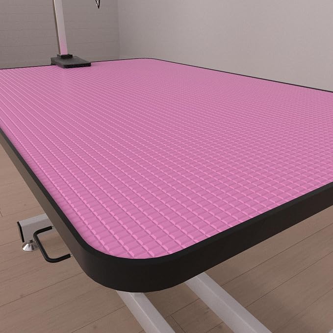 Hydraulic Dog Pet Grooming Table, 42 Inch Heavy Duty Professional Pet Grooming Station 21'' -36'' Height Adjustable for Small Medium Large Dog at Home with Clamps and Grooming Noose, Pink