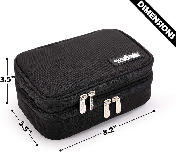 apollo walker Insulin Cooler Travel Case with Ice Packs and Insulation | TSA Approved Includes 2 x 90g ice packs for 9-hour cooling insulin pens & syringes for Diabetics to Carry (Black)