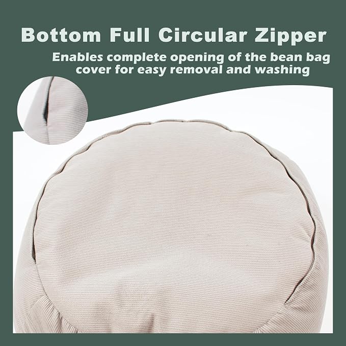 LPMOERA Stuffed Animal Storage Soft Bean Bag Chair Cover No Filler Green | Skin-Friendly,Portable,Wide Easy-Load Opening,Hidden Zipper,Decorative Organizer