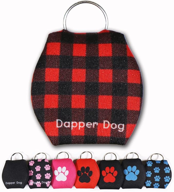 Dapper Dog - Dog Tag Silencer with Tag Ring (Red Checkered)