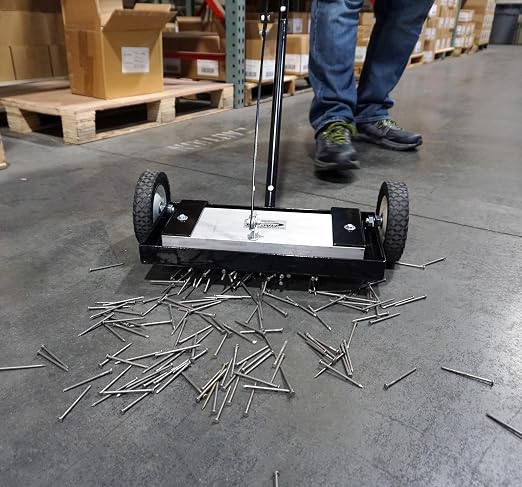Master Magnetics Magnetic Floor Sweeper with Release - Heavy Duty Push-Type, 14" Sweeping Width, 1 Each, MFSM14RX