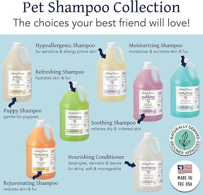 Bobbi Panter Oatmeal Dog Shampoo Aloe Vera, Chamomile & Rosemary – Moisturizing Natural Formula for Dry Skin, Tear-Free, 30:1 Concentrate, Made in USA, 1 Gallon