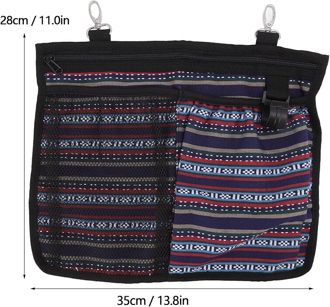 Dog Cage Storage Bag, Large Capacity Washable Cat Cage Hanging Bag with Multiple Pockets, Pet Supplies Organizer for Toys Food Grooming Tools, Durable Canvas Side Bag with 2 Hooks