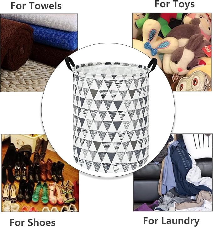 Baby Waterproof Storage Basket Kids Hamper Nursery Bins Organizer Gift Toy Box Laundry Basket for Women Large Canvas Collapsible Chest for Home/Dorm/Office/Room Decor