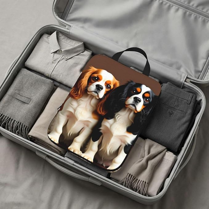 Cute Pet Dog Compression Packing Cubes Set Of 4, Lightweight Expandable Travel Organizer Bags With Double Zipper For Vacation Business